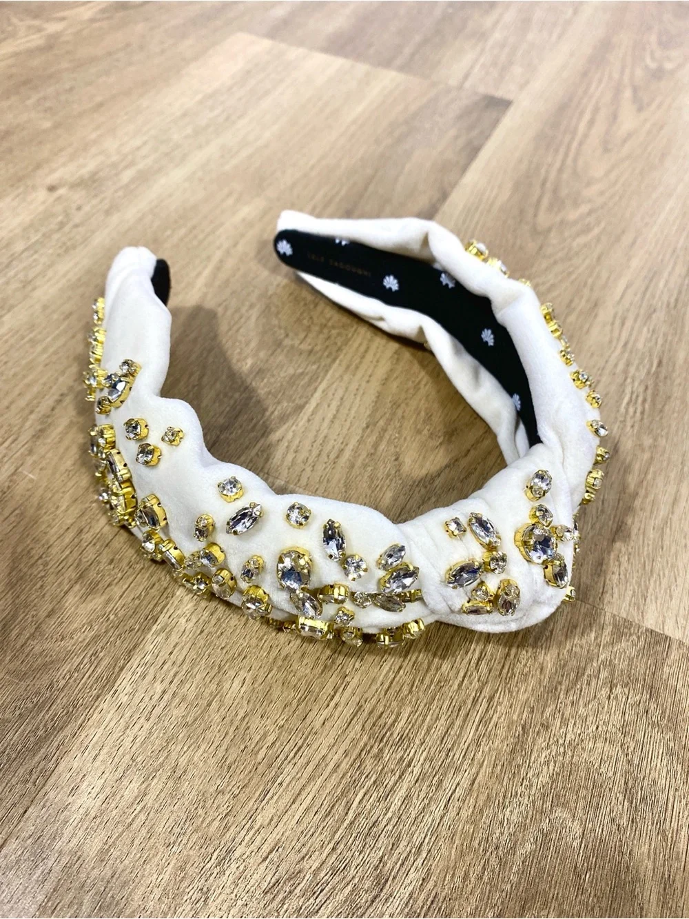 NWOT Lele Sadoughi Sparkle Crystal Velvet Knot Headband